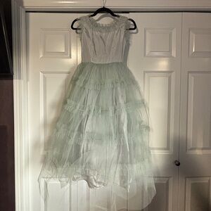 Elegant Vintage 50's Mint Green Tulle Dress